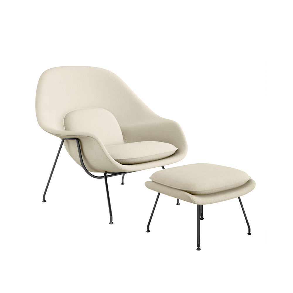 Sillón Womb Estructura Negra con Otomana